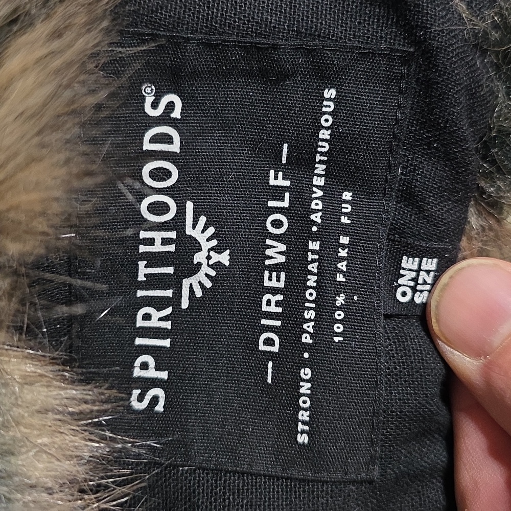 Spirithoods Dire Wolf Faux Fur Hood Adult One Size - Picture 7 of 12